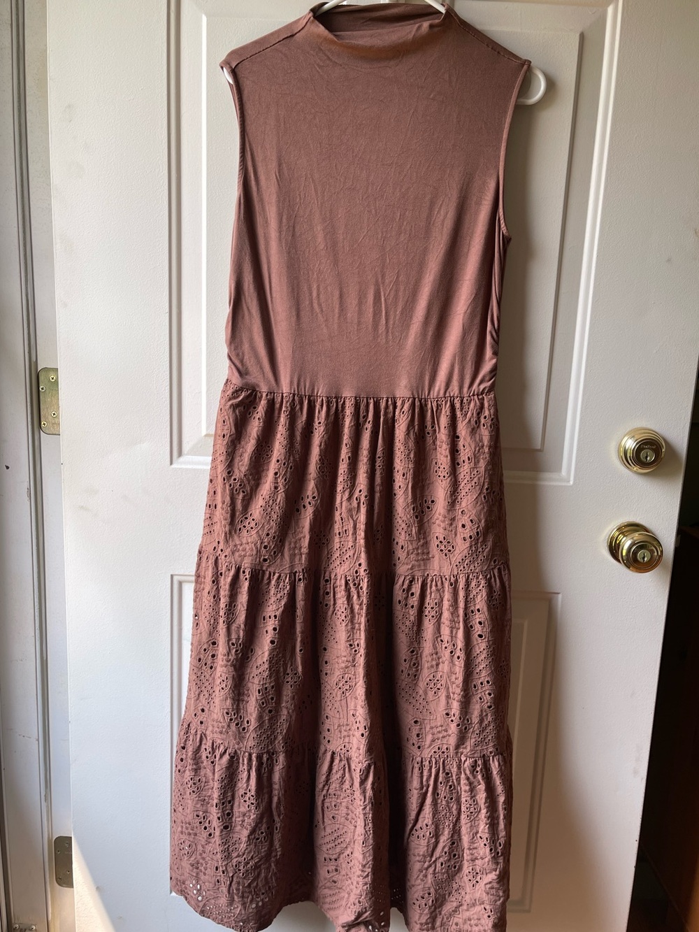 Sleeveless Eyelet Tiered Dress